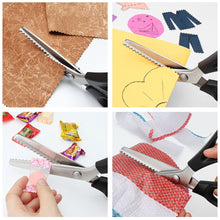 Load image into Gallery viewer, 1Pc Professional Sawtooth Tailor's Scissors Shears Zig Zag Cut Sewing Scissors Dressmaking Tailor Shears Black Scissors
