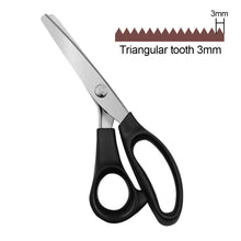 Load image into Gallery viewer, 1Pc Professional Sawtooth Tailor's Scissors Shears Zig Zag Cut Sewing Scissors Dressmaking Tailor Shears Black Scissors
