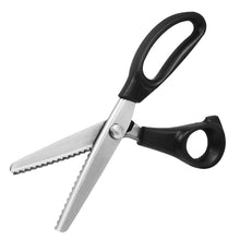 Load image into Gallery viewer, 1Pc Professional Sawtooth Tailor's Scissors Shears Zig Zag Cut Sewing Scissors Dressmaking Tailor Shears Black Scissors
