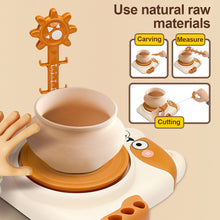 Load image into Gallery viewer, USB Electric Pottery Wheel Machine Mini Pottery Making Machine DIY Craft Ceramic Clay Pottery Kit With Pigment Clay Kids Toy
