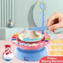 Load image into Gallery viewer, USB Electric Pottery Wheel Machine Mini Pottery Making Machine DIY Craft Ceramic Clay Pottery Kit With Pigment Clay Kids Toy
