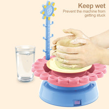 Load image into Gallery viewer, USB Electric Pottery Wheel Machine Mini Pottery Making Machine DIY Craft Ceramic Clay Pottery Kit With Pigment Clay Kids Toy
