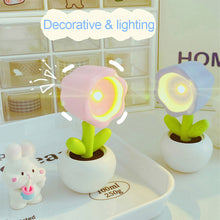 Load image into Gallery viewer, Mini LED Flower Night Light Cute Small Table Lamp Desktop Ornament Bedside Bedroom Ambient Lights Children Toy Kids Holiday Gift
