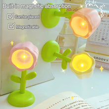 Load image into Gallery viewer, Mini LED Flower Night Light Cute Small Table Lamp Desktop Ornament Bedside Bedroom Ambient Lights Children Toy Kids Holiday Gift

