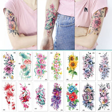 Load image into Gallery viewer, Waterproof Colored Ink Painting Flower Arm Tattoo Sticker Waterproof Women Men Patch Face Body Tattoo Sticker
