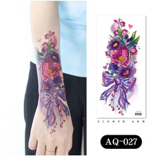 Load image into Gallery viewer, Waterproof Colored Ink Painting Flower Arm Tattoo Sticker Waterproof Women Men Patch Face Body Tattoo Sticker
