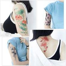 Load image into Gallery viewer, Waterproof Colored Ink Painting Flower Arm Tattoo Sticker Waterproof Women Men Patch Face Body Tattoo Sticker
