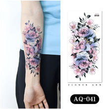 Load image into Gallery viewer, Waterproof Colored Ink Painting Flower Arm Tattoo Sticker Waterproof Women Men Patch Face Body Tattoo Sticker
