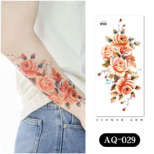 Load image into Gallery viewer, Waterproof Colored Ink Painting Flower Arm Tattoo Sticker Waterproof Women Men Patch Face Body Tattoo Sticker
