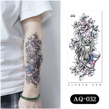 Load image into Gallery viewer, Waterproof Colored Ink Painting Flower Arm Tattoo Sticker Waterproof Women Men Patch Face Body Tattoo Sticker
