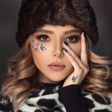 Load image into Gallery viewer, Waterproof Pink Fantasy Tattoo Patch Gradient Butterfly Moon Goddess Tattoo Waterproof Face Patch Face Body Tattoo Sticker
