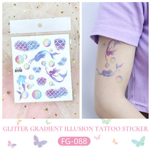 Load image into Gallery viewer, Waterproof Pink Fantasy Tattoo Patch Gradient Butterfly Moon Goddess Tattoo Waterproof Face Patch Face Body Tattoo Sticker
