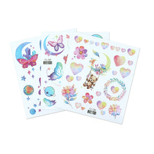 Load image into Gallery viewer, Waterproof Pink Fantasy Tattoo Patch Gradient Butterfly Moon Goddess Tattoo Waterproof Face Patch Face Body Tattoo Sticker
