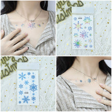 Load image into Gallery viewer, Christmas Snowflake Children's Cartoon Tattoo Sticker Simulated Tattoos Sticker Creative Snowman Women Men Tattoo Stickers
