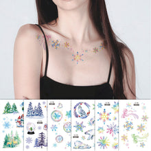 Load image into Gallery viewer, Christmas Snowflake Children's Cartoon Tattoo Sticker Simulated Tattoos Sticker Creative Snowman Women Men Tattoo Stickers
