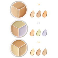 Load image into Gallery viewer, 3-Color Concealer Palette Foundation Cream Full Coverage Suit for All Skin Face Makeup Cover Dark Circles Acne Pores Cream
