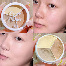 Load image into Gallery viewer, 3-Color Concealer Palette Foundation Cream Full Coverage Suit for All Skin Face Makeup Cover Dark Circles Acne Pores Cream
