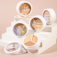 Load image into Gallery viewer, 3-Color Concealer Palette Foundation Cream Full Coverage Suit for All Skin Face Makeup Cover Dark Circles Acne Pores Cream
