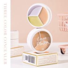 Load image into Gallery viewer, 3-Color Concealer Palette Foundation Cream Full Coverage Suit for All Skin Face Makeup Cover Dark Circles Acne Pores Cream
