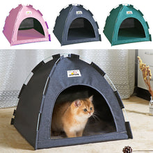 Load image into Gallery viewer, Pet Tent Bed Cats House Supplies Products Accessories Warm Cushions Furniture Sofa Basket Beds Winter Clamshell Kitten Tents Cat
