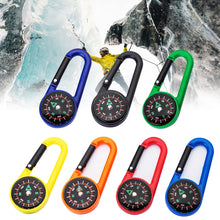 Load image into Gallery viewer, Mixed Colour Outdoor Camping Hiking Tactical Survival Mini Compass Carabiner Children's Toy Compass Small Gift
