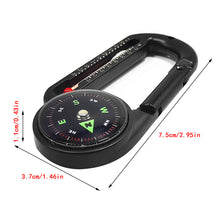 Load image into Gallery viewer, 2 in1 Outdoor Survival Tool Mini Portable Compass and Thermometer Carabiner for Hiking Backpacking Camping Accessory Emergency Navigation
