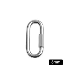 Load image into Gallery viewer, Stainless Steel Oval Quick Links D-Lock Carabiner Safety Snap Hook Climbing Buckle Climbing Gear Carabiner Quick Links M3.5/M4/M5/M6/M7/M8
