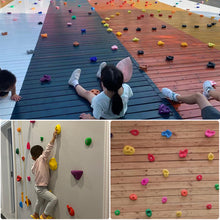 Load image into Gallery viewer, 10Pcs/Set Children Kids Rock Climbing Stones Toys Wall Holds Games Multi Size Children Wood Wall Climbing Stones Toys Child Playground Playset Games
