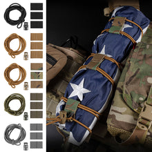 Load image into Gallery viewer, Outdoor Tactical Flag Bungee Elastic Fastener Strap Shock Cord Retention Molle Webbing Loop Cord Lock Secure Vest Attachment Fixed Strap
