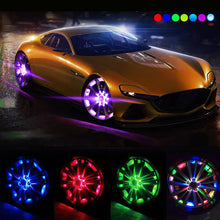 Load image into Gallery viewer, Car Auto Waterproof Wheel LED Solar Energy Light Flash Car Wheel Tire Rim Led Light Automobile Burst Flashing LED Light Tyre Cap Lamp
