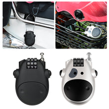 Load image into Gallery viewer, Motorcycle Helmet Telescopic Wire Rope Password Lock Steel Cable Code Lock Suitcase Black Car Sled Helmet Password Lock
