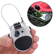 Load image into Gallery viewer, Motorcycle Helmet Telescopic Wire Rope Password Lock Steel Cable Code Lock Suitcase Black Car Sled Helmet Password Lock
