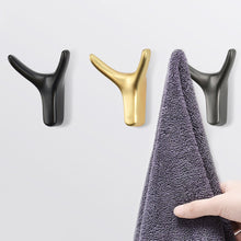 Load image into Gallery viewer, Ox Horn Hook Aluminum Alloy Wall Mounted Hooks Dual Coat Bag Hanger Door Back Kitchen Wardrobe Hooks Bathroom Rack
