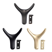 Load image into Gallery viewer, Ox Horn Hook Aluminum Alloy Wall Mounted Hooks Dual Coat Bag Hanger Door Back Kitchen Wardrobe Hooks Bathroom Rack
