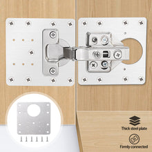 Load image into Gallery viewer, Cabinet Hinge Repair Plate Kit Kitchen Cupboard Door Hinge Mounting Plate with Holes Nails Flat Fixing Brace Brackets Household Tools
