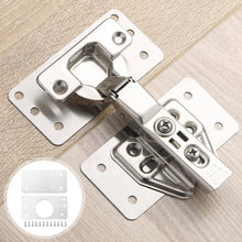 Load image into Gallery viewer, 1pair Cabinet Hinge Repair Plate Kit Kitchen Cupboard Door Hinge Mounting Plate with Holes Nails Flat Fixing Brace Brackets Household Tools
