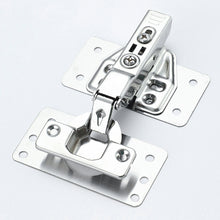 Load image into Gallery viewer, 1pair Cabinet Hinge Repair Plate Kit Kitchen Cupboard Door Hinge Mounting Plate with Holes Nails Flat Fixing Brace Brackets Household Tools
