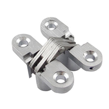 Load image into Gallery viewer, 2pcs/set Stainless Steel Hidden Conceal Hinge with Screws Invisible Cross Door Worktop Hinges for Folding Windows Furniture
