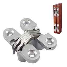 Load image into Gallery viewer, 2pcs/set Stainless Steel Hidden Conceal Hinge with Screws Invisible Cross Door Worktop Hinges for Folding Windows Furniture
