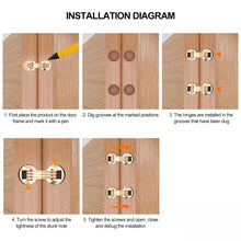 Load image into Gallery viewer, 8/10/12/14/16mm Copper Barrel Hinges Cylindrical Hidden Cabinet Concealed Hinge Invisible Brass Hinges Wood Box Furniture Hardware
