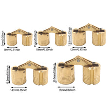 Load image into Gallery viewer, 8/10/12/14/16mm Copper Barrel Hinges Cylindrical Hidden Cabinet Concealed Hinge Invisible Brass Hinges Wood Box Furniture Hardware
