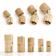 Load image into Gallery viewer, 8/10/12/14/16mm Copper Barrel Hinges Cylindrical Hidden Cabinet Concealed Hinge Invisible Brass Hinges Wood Box Furniture Hardware
