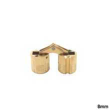 Load image into Gallery viewer, 8/10/12/14/16mm Copper Barrel Hinges Cylindrical Hidden Cabinet Concealed Hinge Invisible Brass Hinges Wood Box Furniture Hardware
