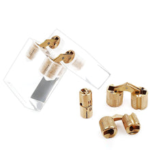 Load image into Gallery viewer, 8/10/12/14/16mm Copper Barrel Hinges Cylindrical Hidden Cabinet Concealed Hinge Invisible Brass Hinges Wood Box Furniture Hardware
