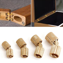 Load image into Gallery viewer, 8/10/12/14/16mm Copper Barrel Hinges Cylindrical Hidden Cabinet Concealed Hinge Invisible Brass Hinges Wood Box Furniture Hardware

