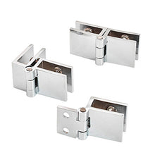 Load image into Gallery viewer, 0/90/180 Degree Glass Clip Hinge Home Glass Installation Clamp Hinge Zinc Alloy Wine Cabinet Showcase Hinge Bathroom Furniture Hardware
