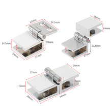 Load image into Gallery viewer, 0/90/180 Degree Glass Clip Hinge Home Glass Installation Clamp Hinge Zinc Alloy Wine Cabinet Showcase Hinge Bathroom Furniture Hardware
