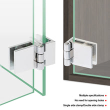 Load image into Gallery viewer, 0/90/180 Degree Glass Clip Hinge Home Glass Installation Clamp Hinge Zinc Alloy Wine Cabinet Showcase Hinge Bathroom Furniture Hardware
