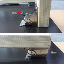Load image into Gallery viewer, Iron Folding Support Frame Self-Locking Hinge Table Leg Fittings Gussets for Folding Legs 90 Degree Folding Hinge Hardware Tool
