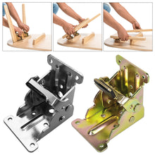 Load image into Gallery viewer, Iron Folding Support Frame Self-Locking Hinge Table Leg Fittings Gussets for Folding Legs 90 Degree Folding Hinge Hardware Tool
